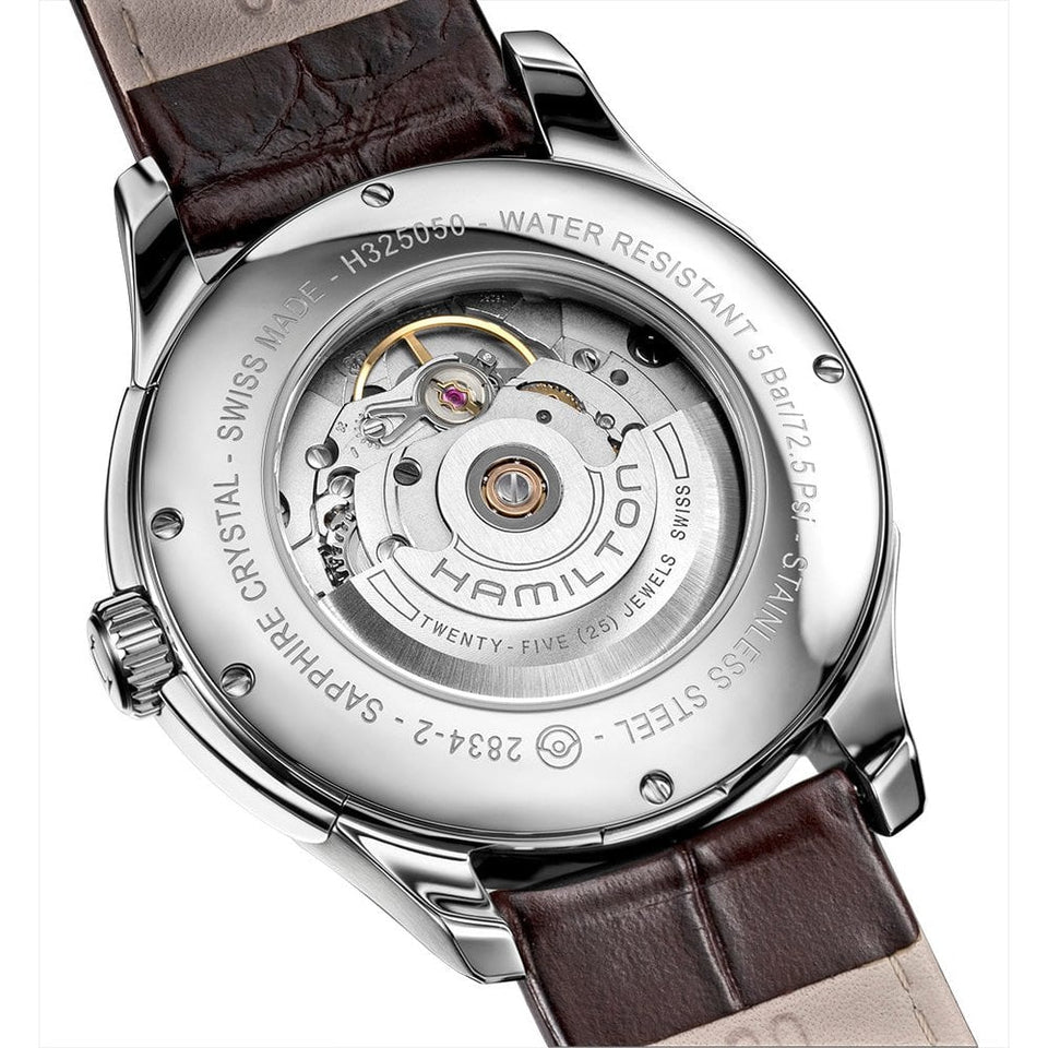 Hamilton Men's Jazzmaster White Dial Day-Date Automatic Leather Strap Watch