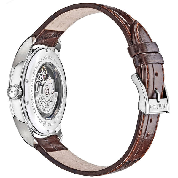Hamilton Men's Jazzmaster White Dial Day-Date Automatic Leather Strap Watch