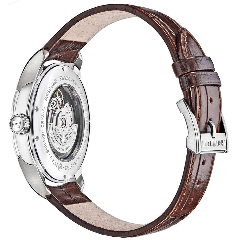 Hamilton Men's Jazzmaster White Dial Day-Date Automatic Leather Strap Watch