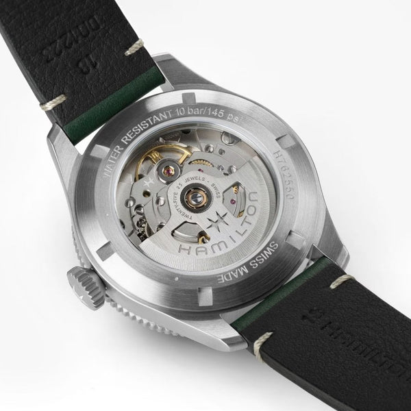 Hamilton Men's Khaki Aviation Pilot Pioneer 38mm Green Strap Watch