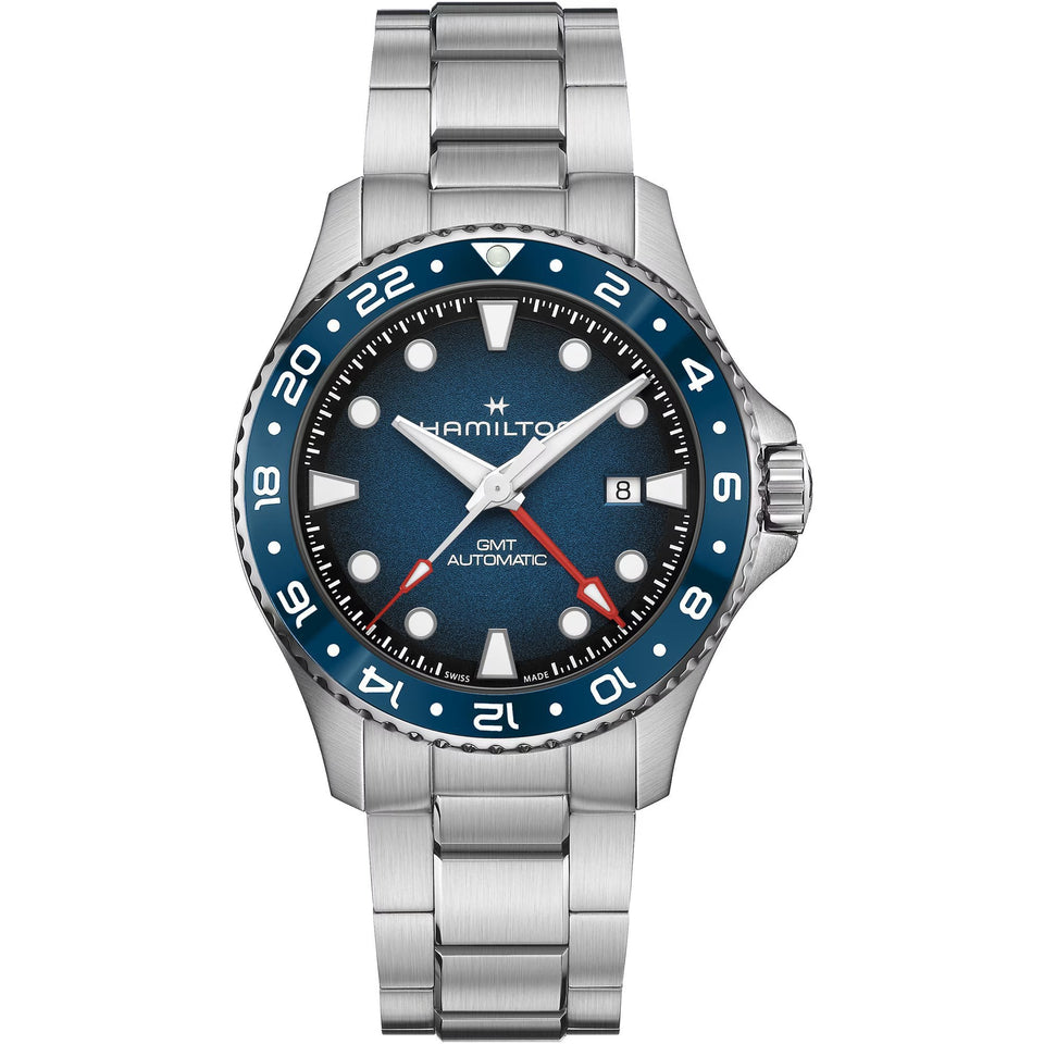 Hamilton Men's Khaki Blue Navy Scuba Auto GMT 43mm Watch