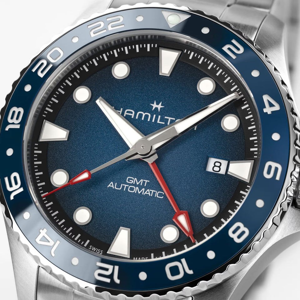 Hamilton Men's Khaki Blue Navy Scuba Auto GMT 43mm Watch