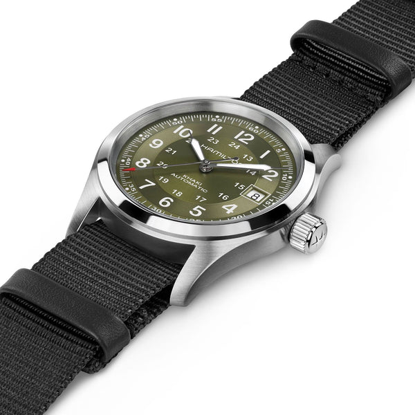 Hamilton Men's Khaki Field 38mm Automatic NATO Strap Green Dial Watch