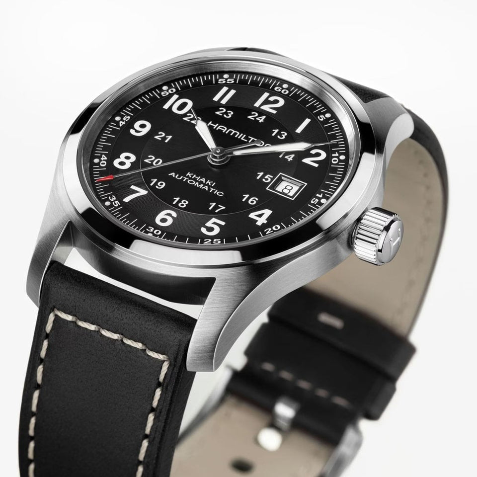 Hamilton Men's Khaki Field 42mm Automatic Leather Strap Watch
