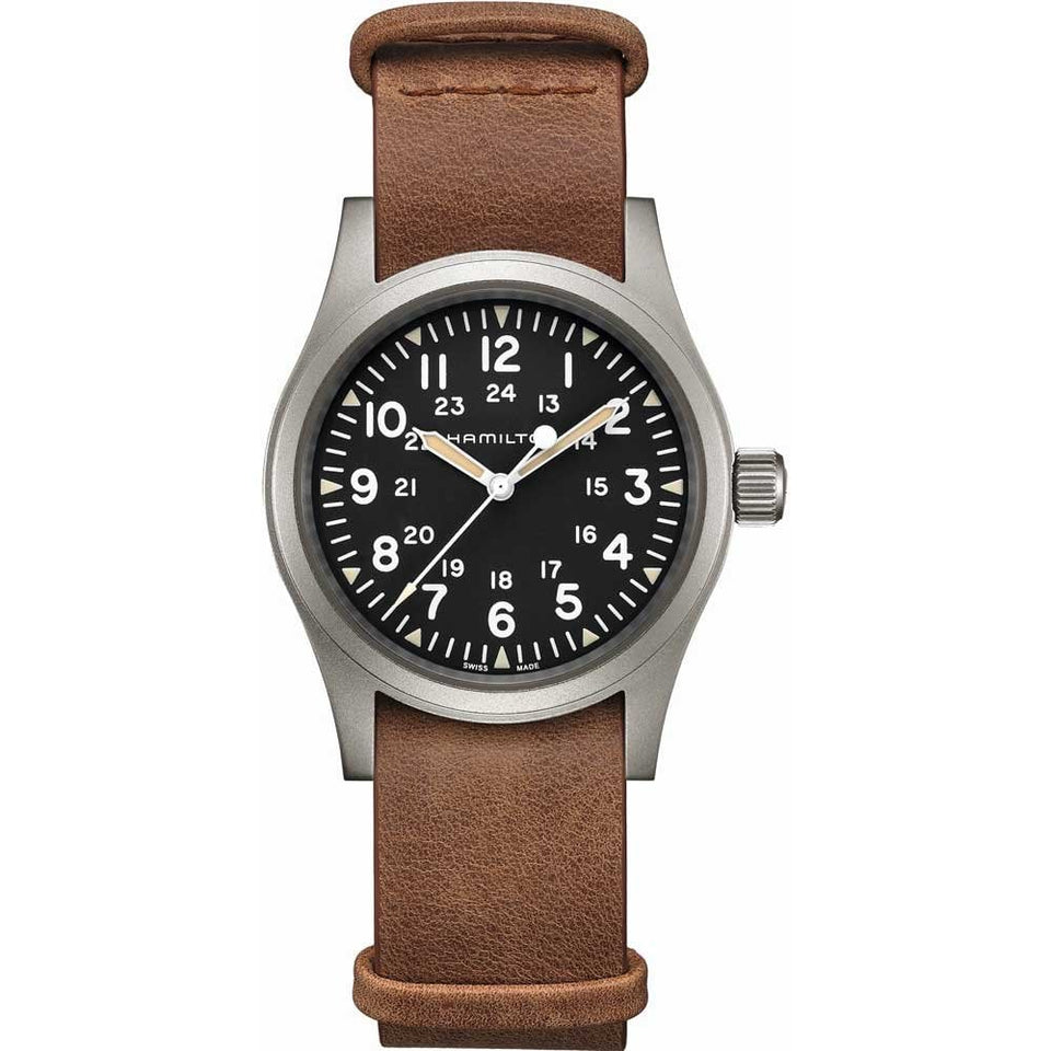 Hamilton Men's Khaki Field Brown Leather Mechanical Watch