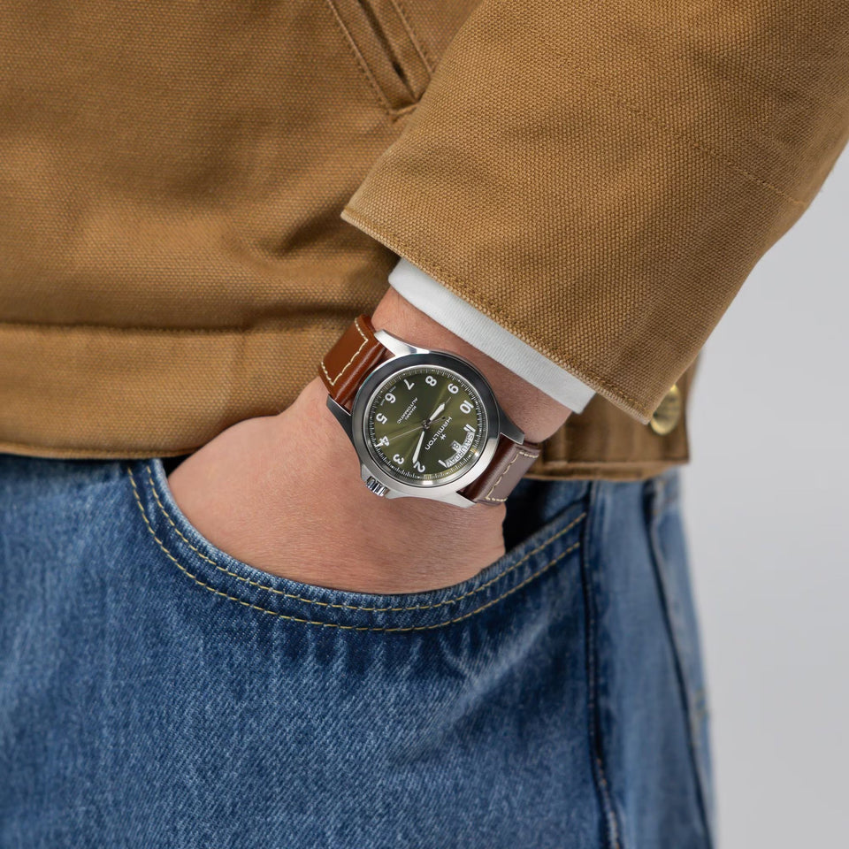Hamilton Men's Khaki Field King Day-Date 40mm Green Dial Watch