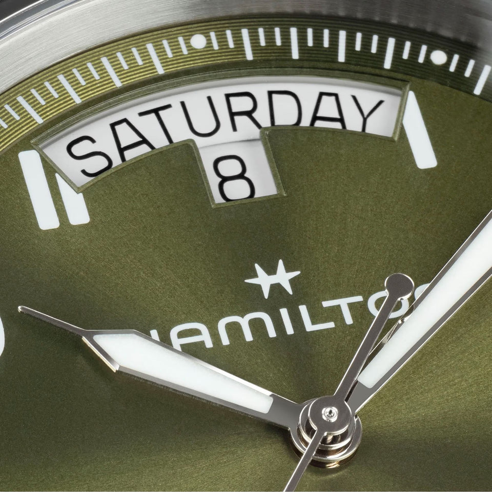 Hamilton Men's Khaki Field King Day-Date 40mm Green Dial Watch
