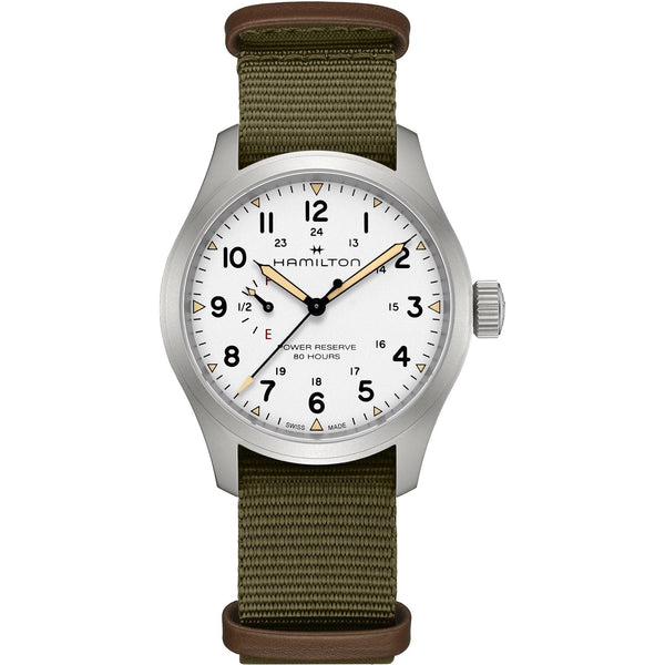 Hamilton Men's Khaki Field Mechanical Power Reserve Textile Strap Watch