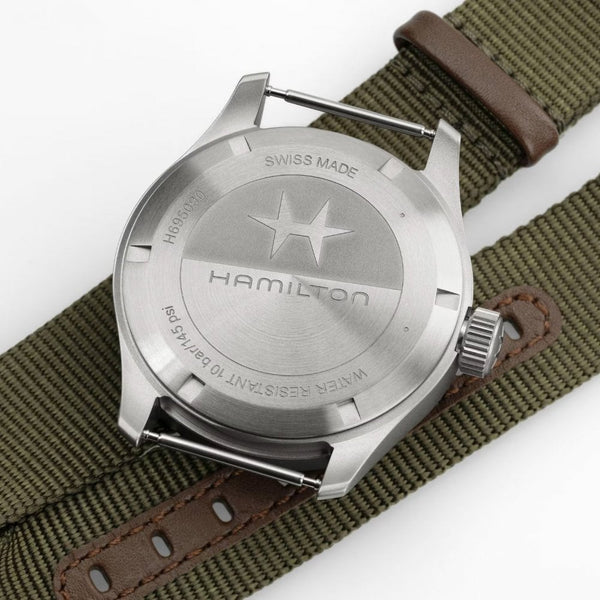 Hamilton Men's Khaki Field Mechanical Power Reserve Textile Strap Watch