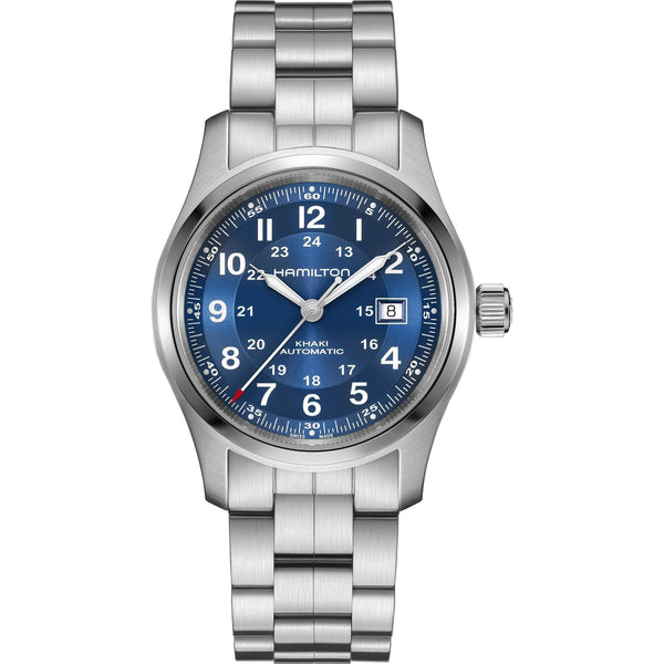 Hamilton Men's Khaki Field Steel Blue Dial Automatic 42mm Watch