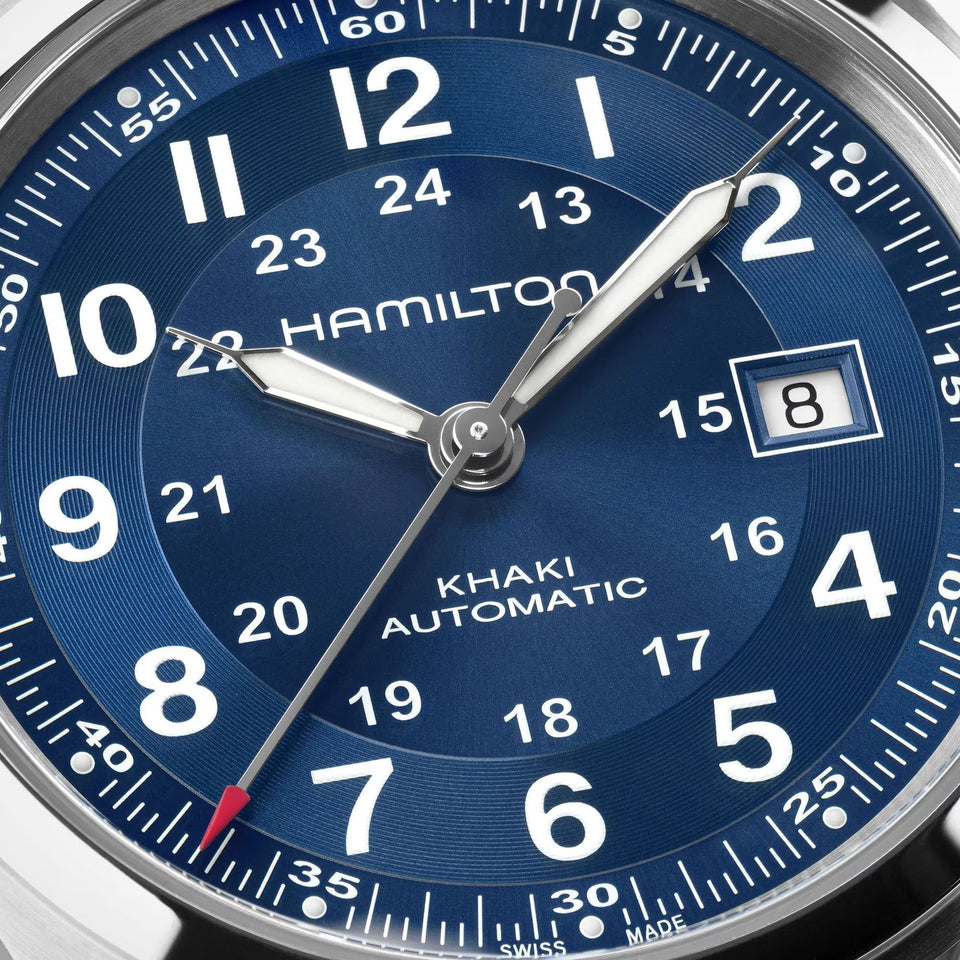 Hamilton Men's Khaki Field Steel Blue Dial Automatic 42mm Watch