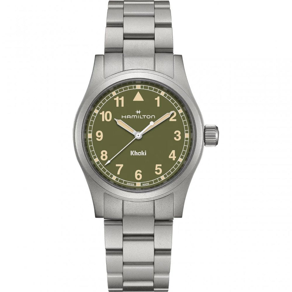 Hamilton Men's Khaki Field Steel Green Dial 38mm Quartz Watch