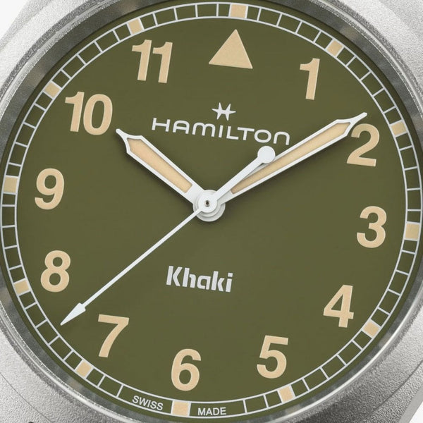 Hamilton Men's Khaki Field Steel Green Dial 38mm Quartz Watch