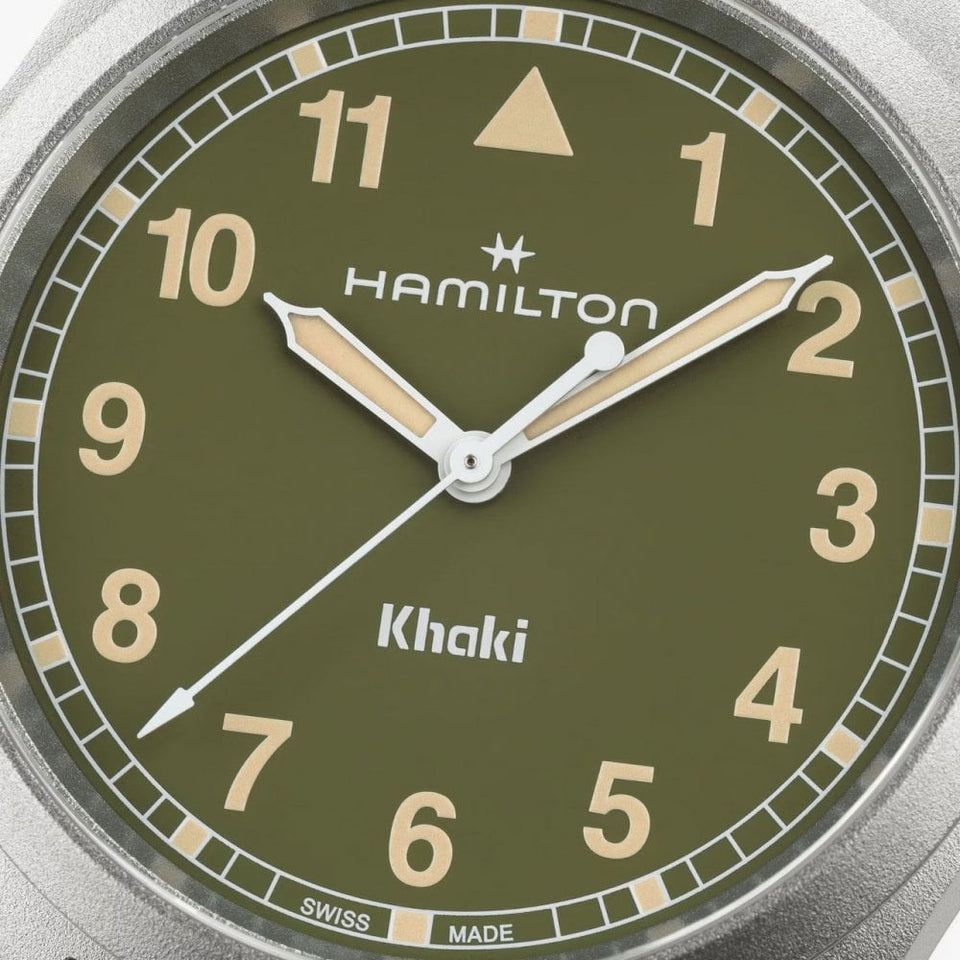 Hamilton Men's Khaki Field Steel Green Dial 38mm Quartz Watch