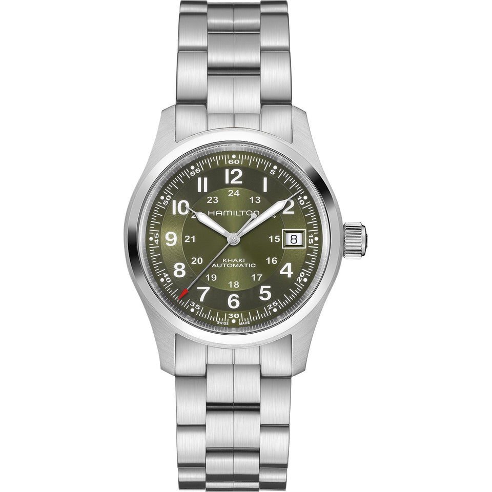 Hamilton Men's Khaki Field Steel Green Dial Automatic 38mm Watch