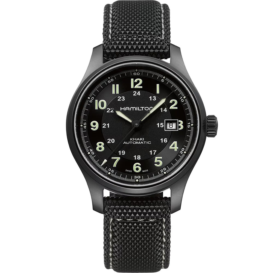 Hamilton Men's Khaki Field Titanium Automatic 42mm Black Watch