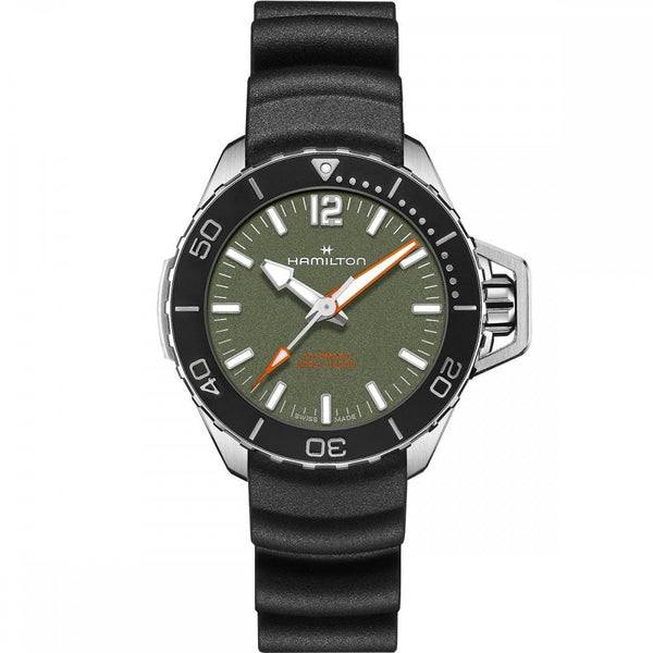 Hamilton Men's KHAKI NAVY FROGMAN 41mm Green Dial Diver's Watch