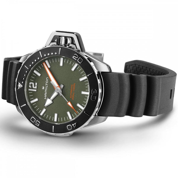 Hamilton Men's KHAKI NAVY FROGMAN 41mm Green Dial Diver's Watch