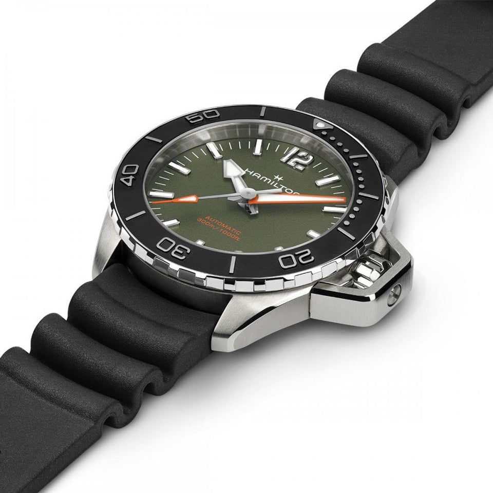 Hamilton Men's KHAKI NAVY FROGMAN 41mm Green Dial Diver's Watch