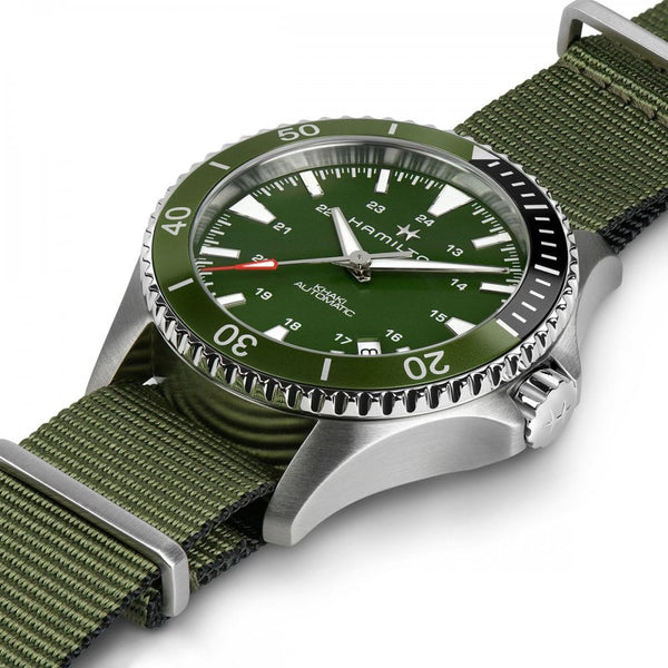 Hamilton Men's KHAKI NAVY SCUBA 40mm Auto Green NATO Watch