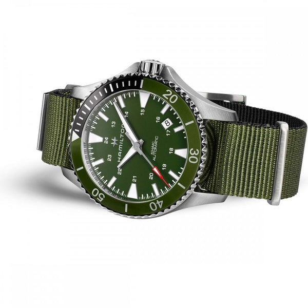 Hamilton Men's KHAKI NAVY SCUBA 40mm Auto Green NATO Watch