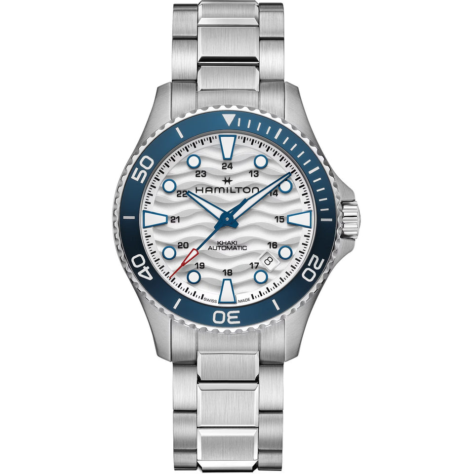 Hamilton Men's Khaki Navy Scuba 40mm Automatic White & Blue Watch