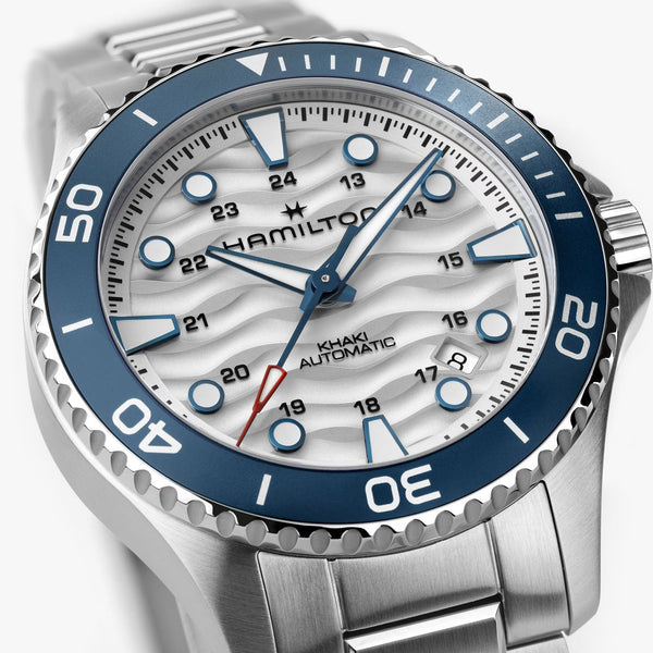 Hamilton Men's Khaki Navy Scuba 40mm Automatic White & Blue Watch