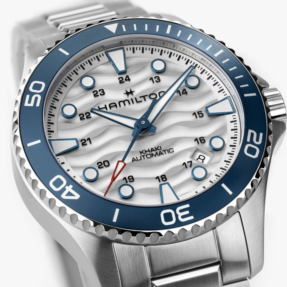 Hamilton Men's Khaki Navy Scuba 40mm Automatic White & Blue Watch