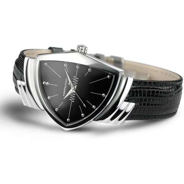 Hamilton Men's Ventura Quartz 32mm Black Dial Leather Strap Watch