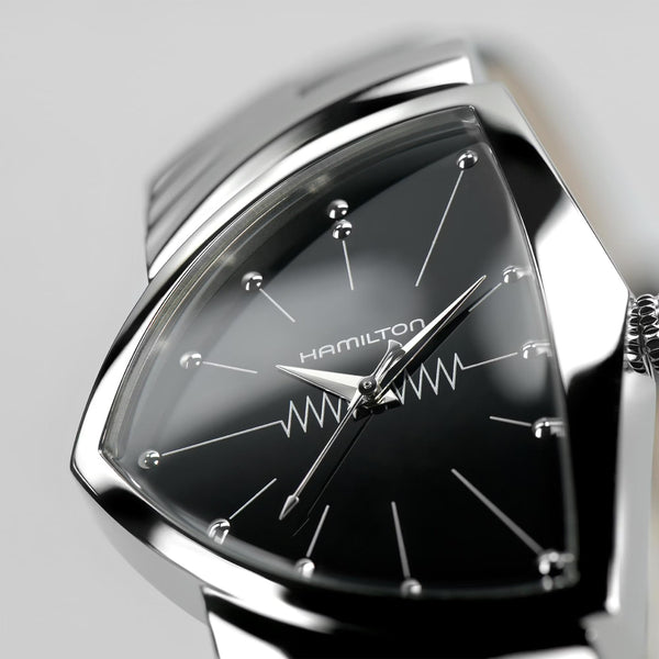 Hamilton Men's Ventura Quartz 32mm Black Dial Leather Strap Watch