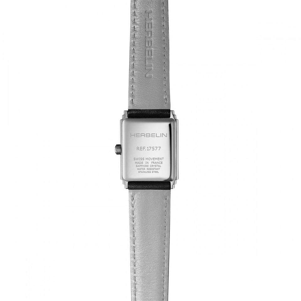 Herbelin Ladies ART DECO 1925 Diamond Black Strap Watch