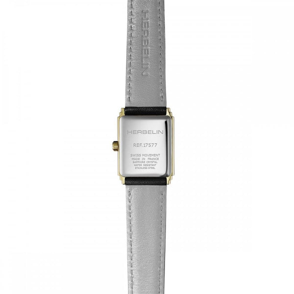 Herbelin Ladies ART DECO 1925 Diamond Black Strap Watch