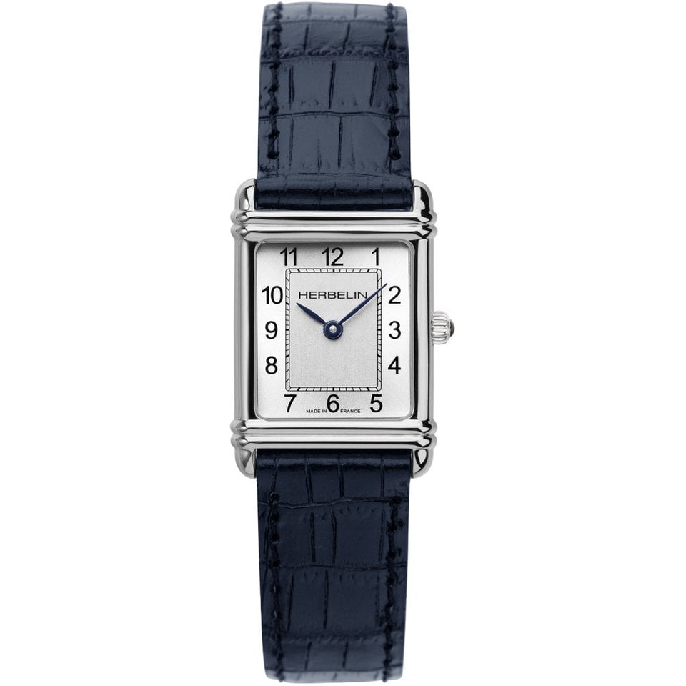 Herbelin Ladies ART DECO 20mm Blue Leather Strap Watch