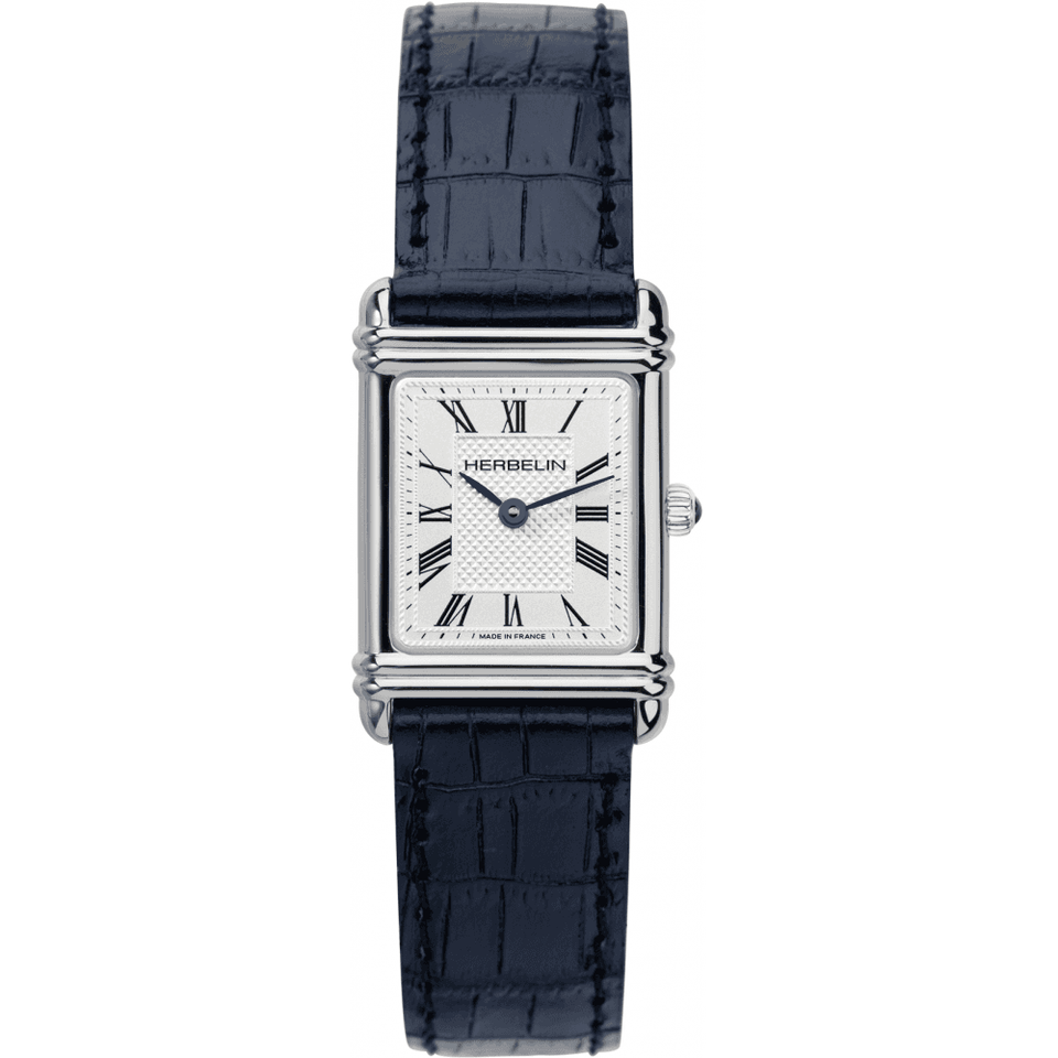 Herbelin Ladies ART DECO 20mm Blue Leather Strap Watch