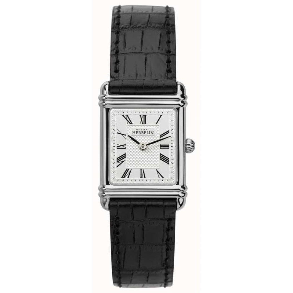 Herbelin Ladies ARTDECO 20mm Black Leather Strap Watch