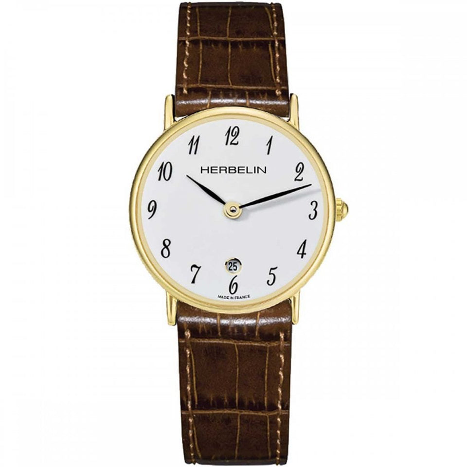 Herbelin Ladies CLASSIQUE 26mm Brown Leather Quartz Watch