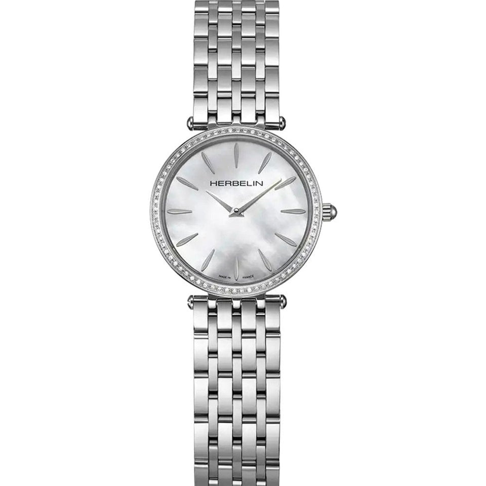 Herbelin Ladies EPSILON Stone Set Mother Of Pearl Bracelet Watch