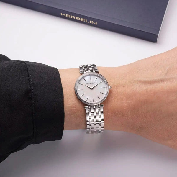 Herbelin Ladies EPSILON Stone Set Mother Of Pearl Bracelet Watch