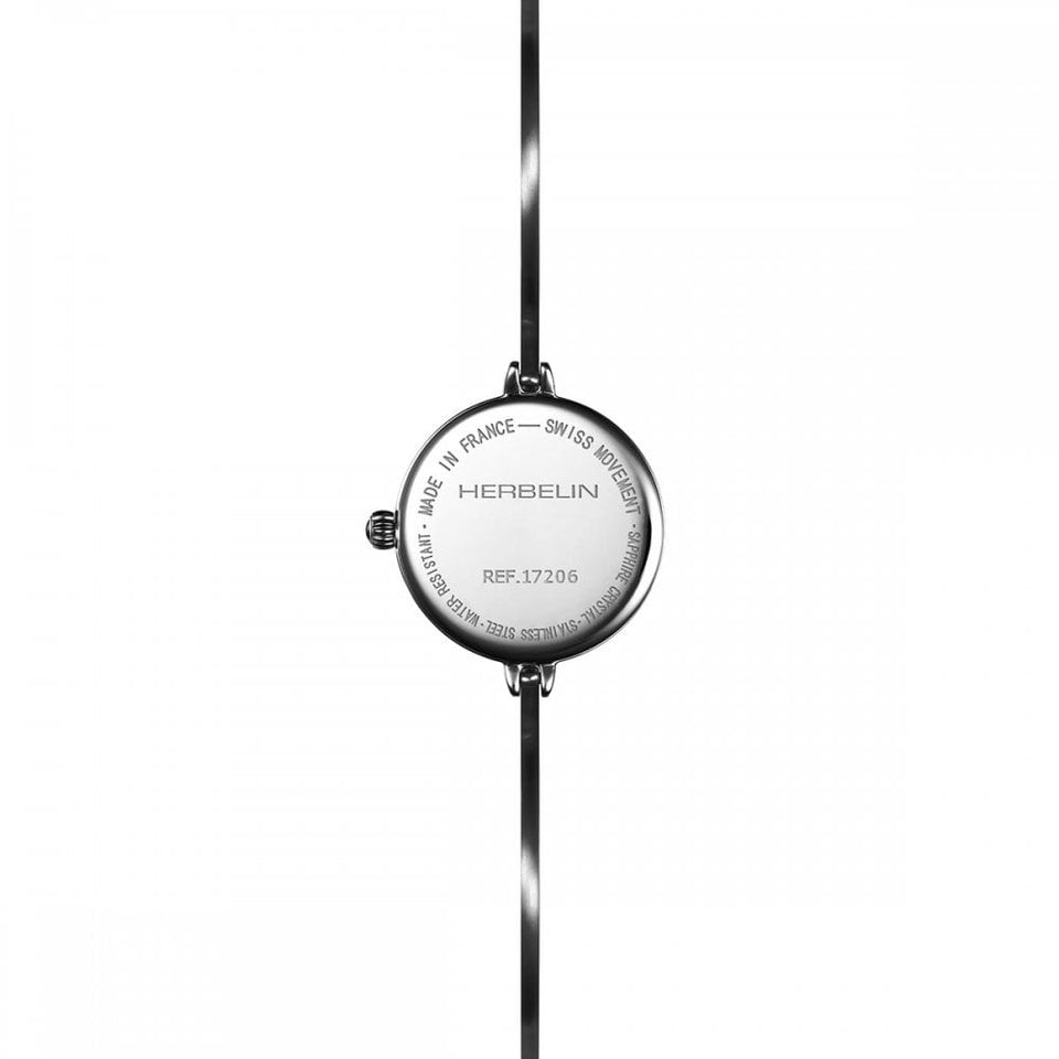 Herbelin Ladies FIL Black Dial Steel Bangle Watch