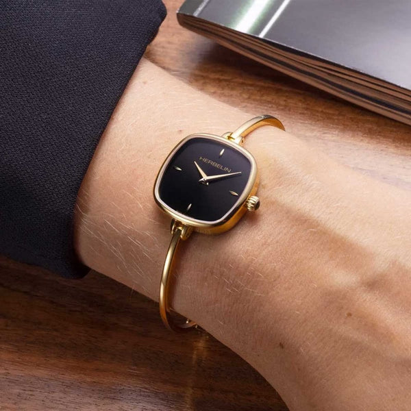 Herbelin Ladies FIL Cushion Gold PVD Bangle Watch