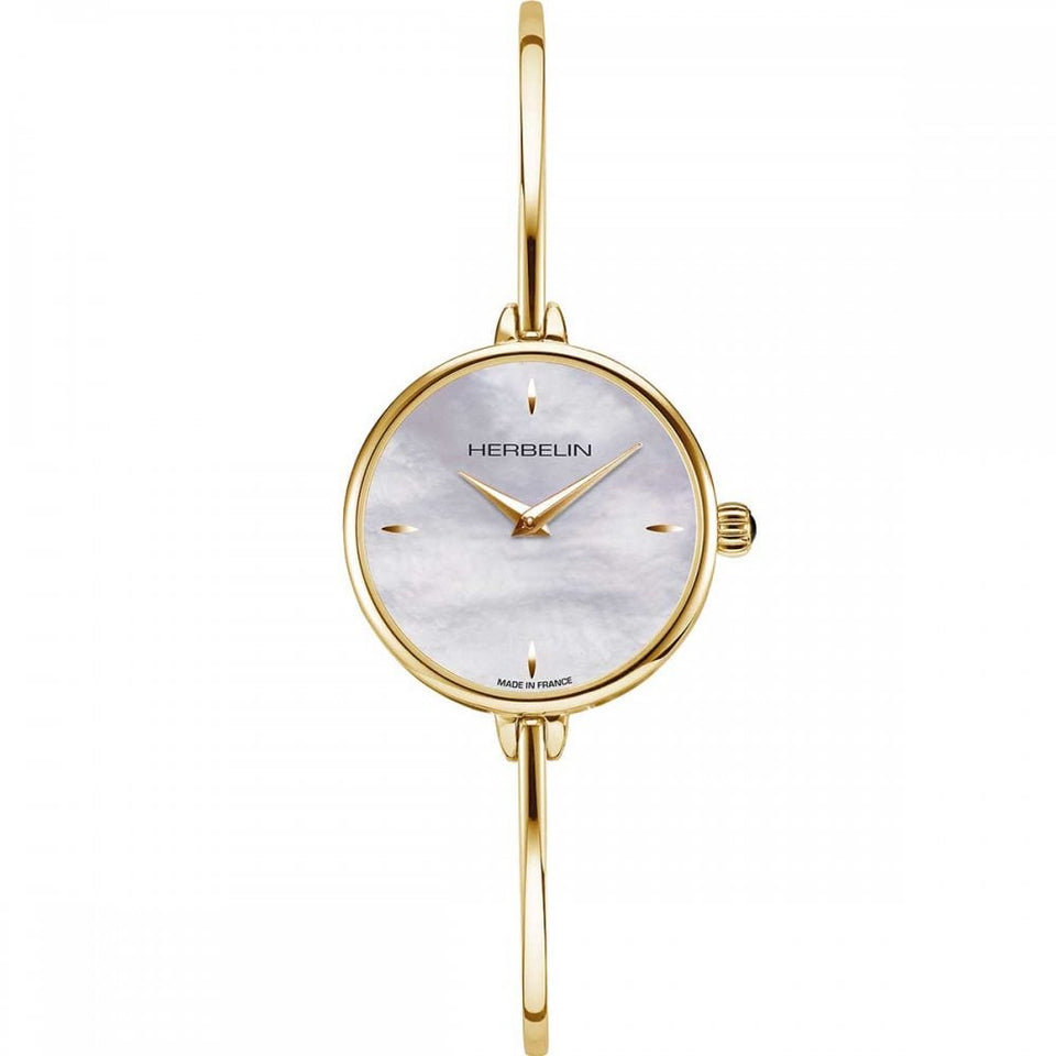 Herbelin Ladies FIL Gold PVD Bangle Watch, MOP Dial