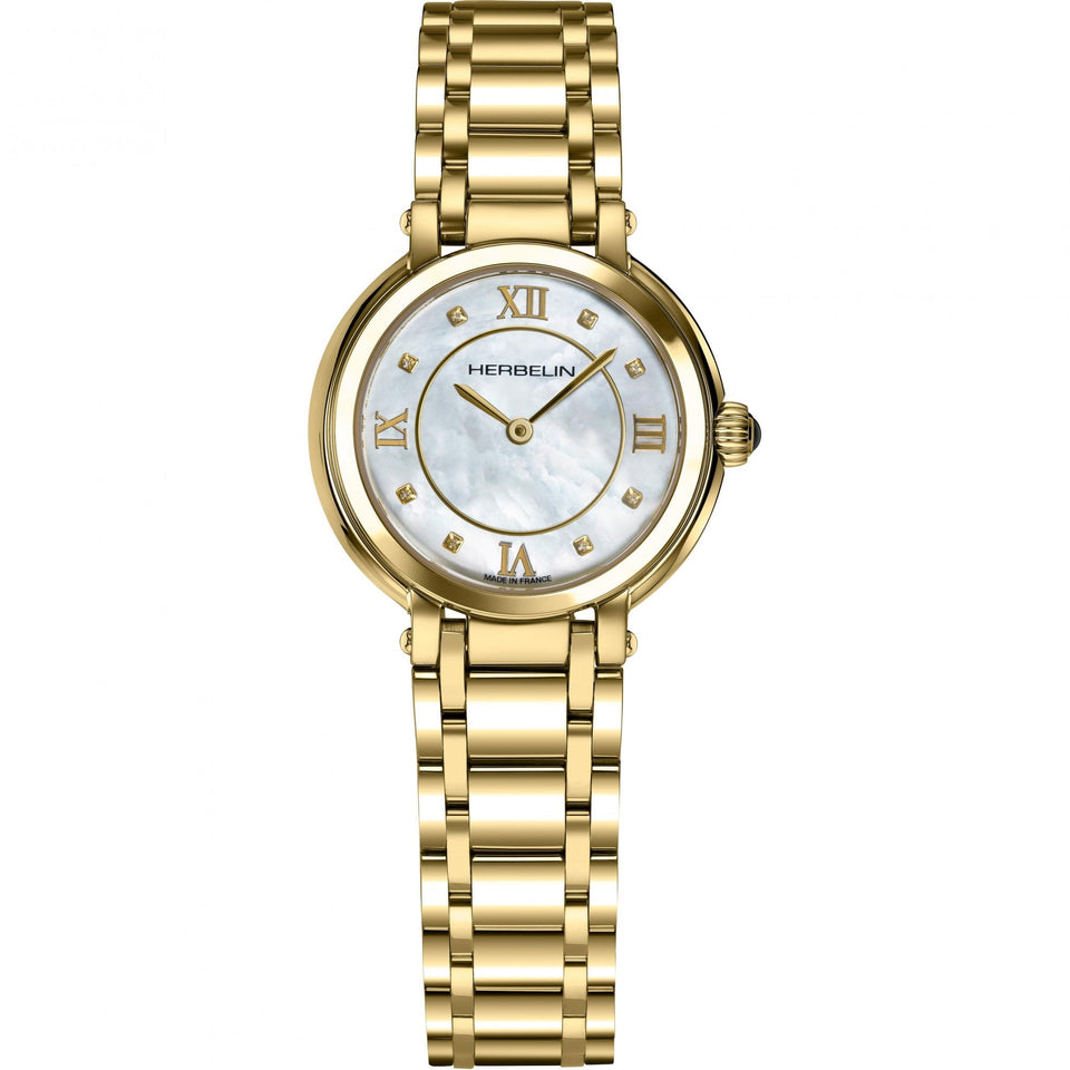 Herbelin Ladies GALET Diamond 28mm Two Tone Quartz Watch