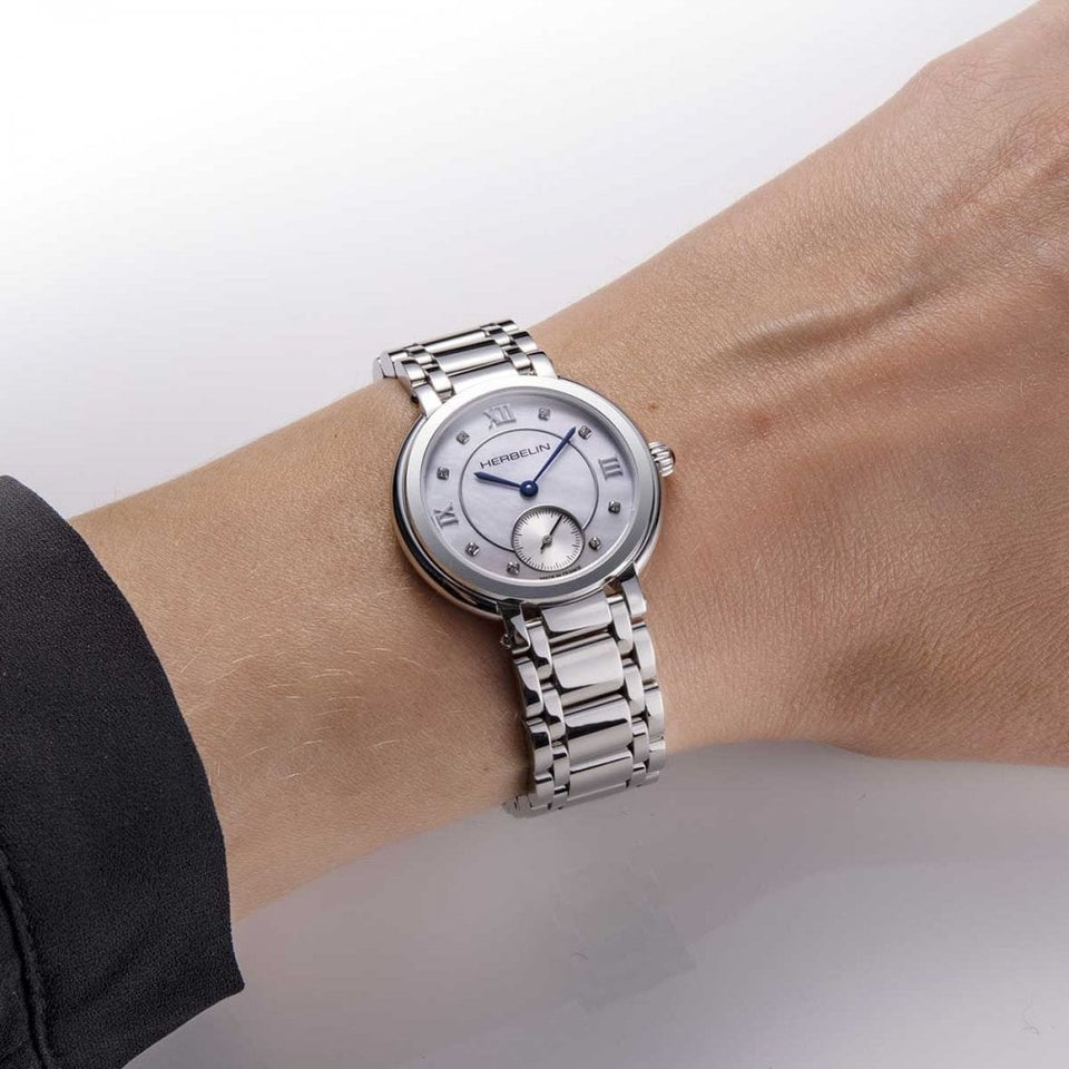 Herbelin Ladies GALET Diamond Stainless Steel 31.5mm Watch