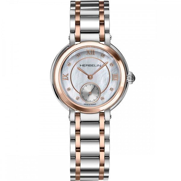 Herbelin Ladies GALET Diamond Steel & Rose 31.5mm Watch