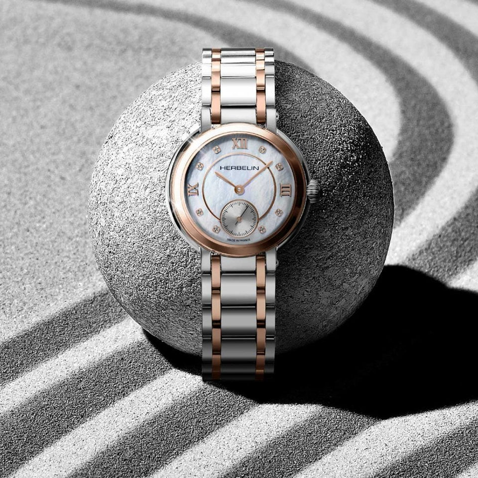 Herbelin Ladies GALET Diamond Steel & Rose 31.5mm Watch