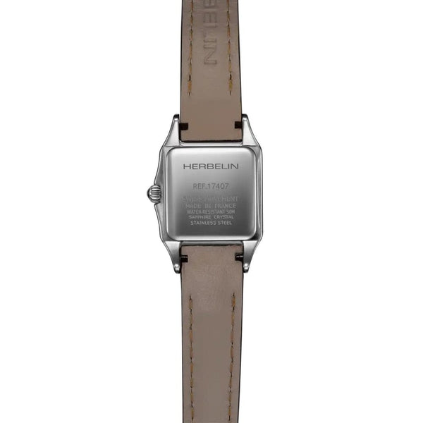 Herbelin Ladies Mini Luna Black Leather Strap Watch