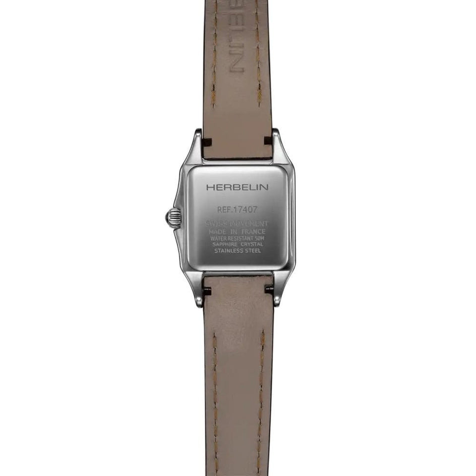 Herbelin Ladies Mini Luna Black Leather Strap Watch