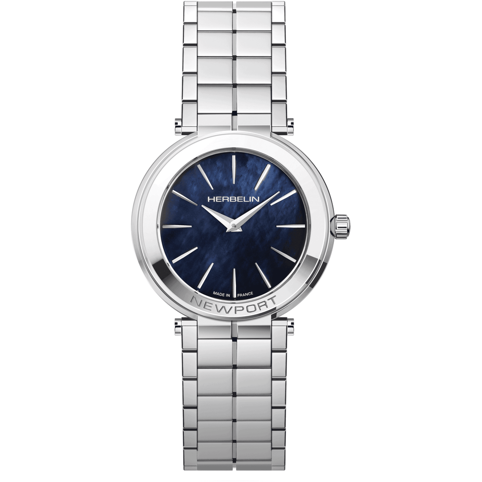 Herbelin Ladies NEWPORT SLIM 32mm Blue Mother of Pearl Watch