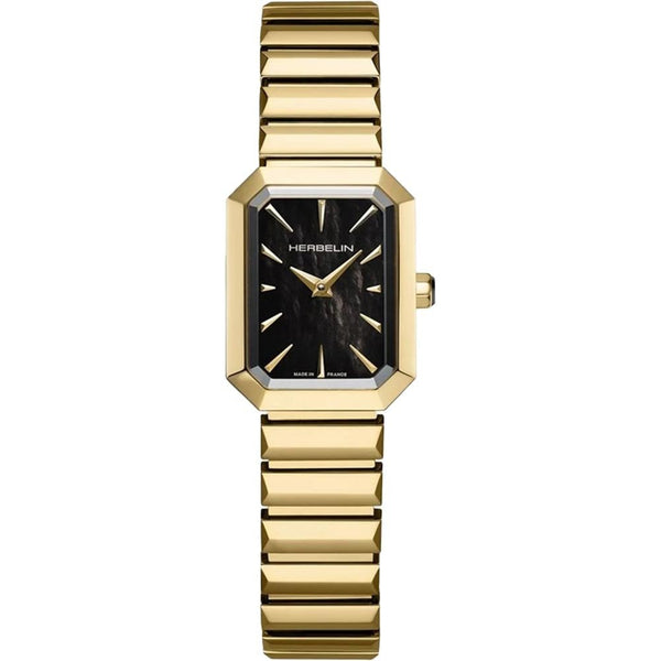 Herbelin Ladies Octagon Black Mother Of Pearl Bracelet Watch