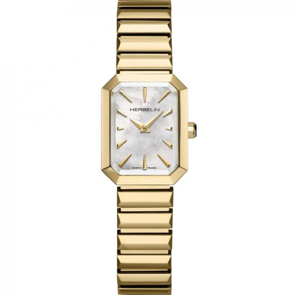 Herbelin Ladies Octagon White Mother Of Pearl Bracelet Watch